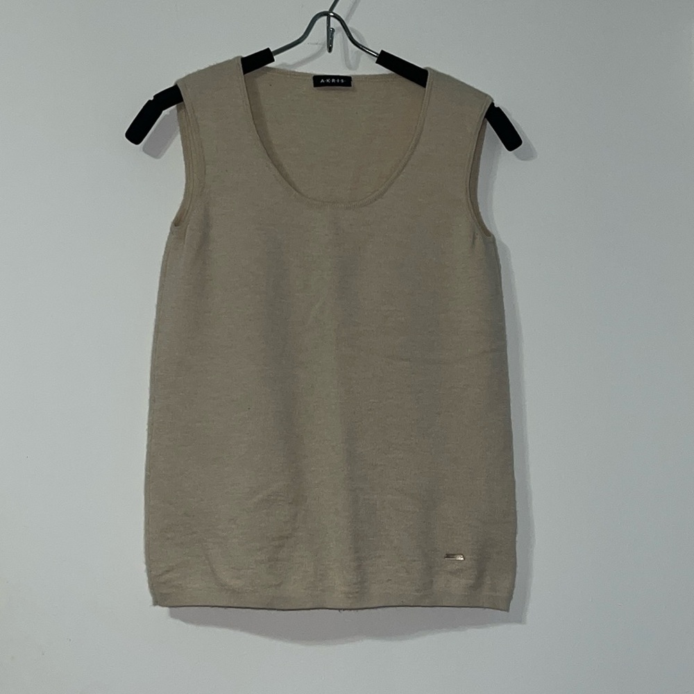Akris cashmere & silk cream tank top